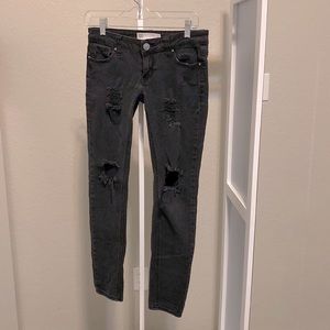 Tilly’s RSQ Ibiza Black Distressed Low Rise Skinny Jeans